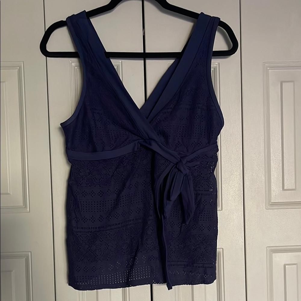 Anne Cole Navy Tankini Elegant Top